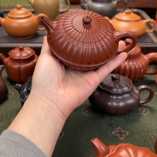 紫砂茶壶禅墩芳菊范泽锋同款