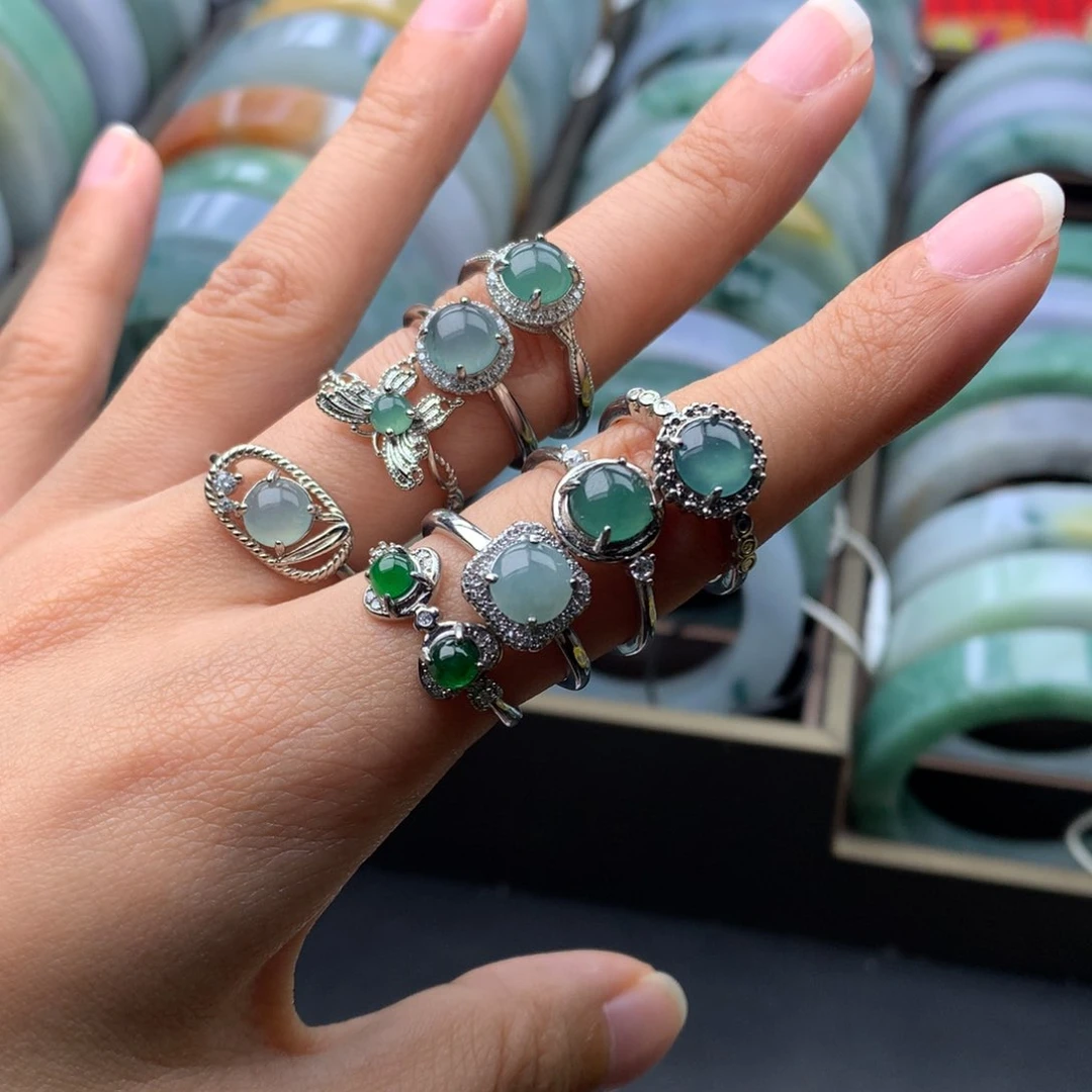 未镶嵌戒指翡翠多样性发一件