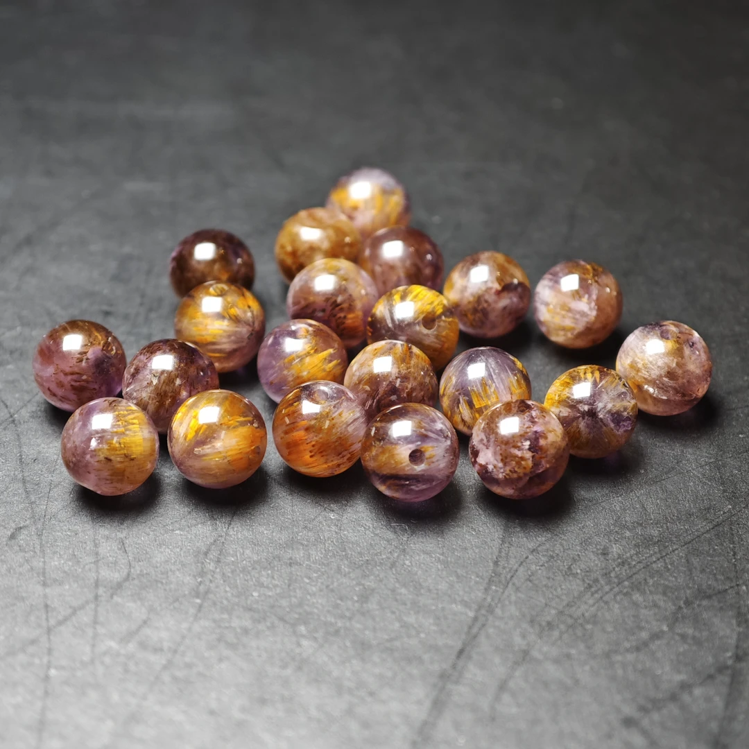 晶匠天然紫钛单珠5mm+  多样性发一 编号-BB2745 DIY珠料