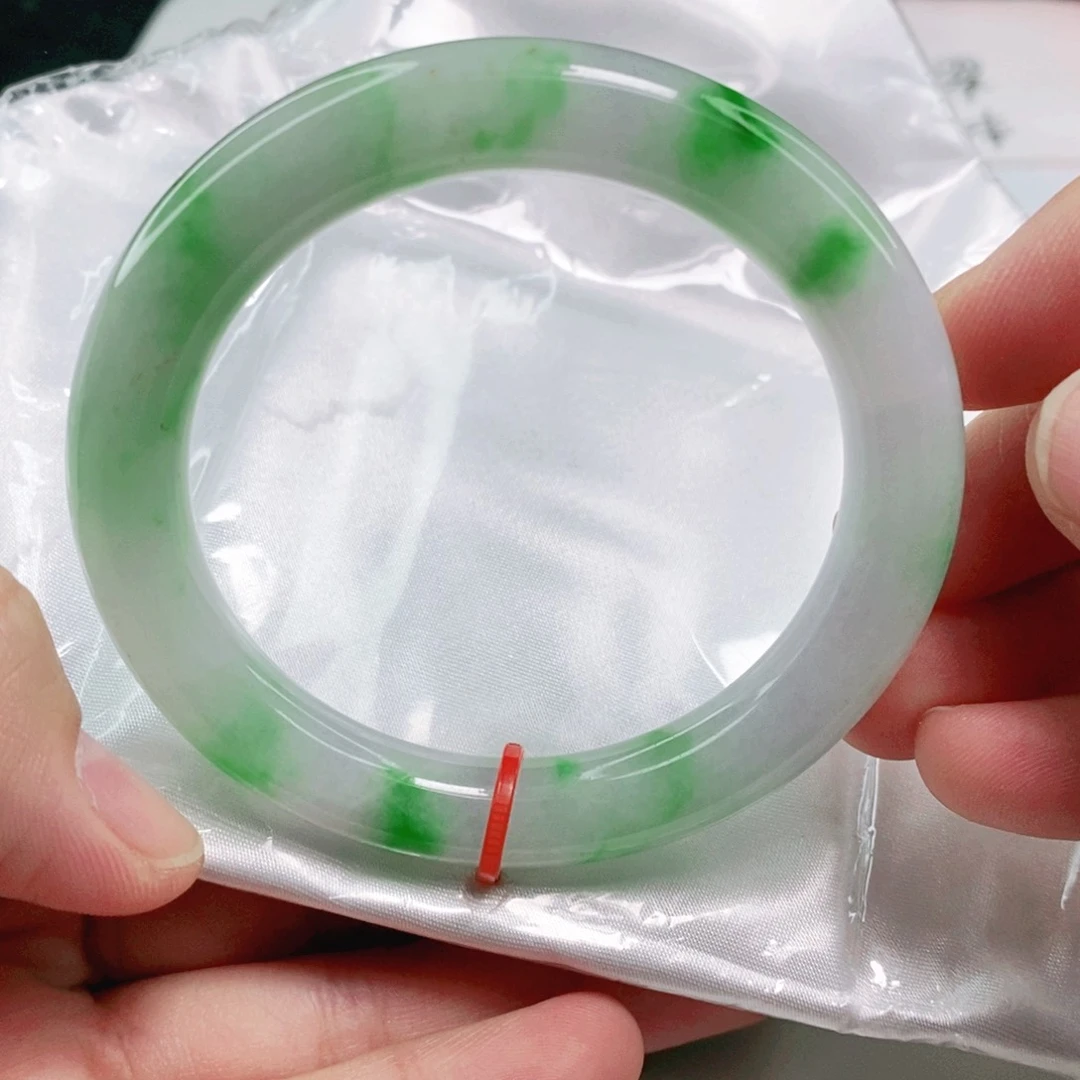 未镶嵌手镯翡翠55.5圈口圆条