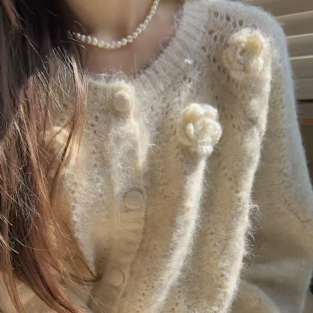 【淼淼】纯色小众针织衫毛衣设计师款套头慵懒红人上新针织上衣