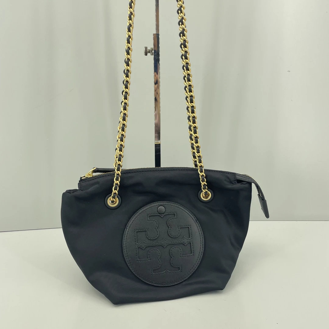 95新 TORY BURCH/汤丽柏琦 ella黑色迷你链条包25*16*11M043012