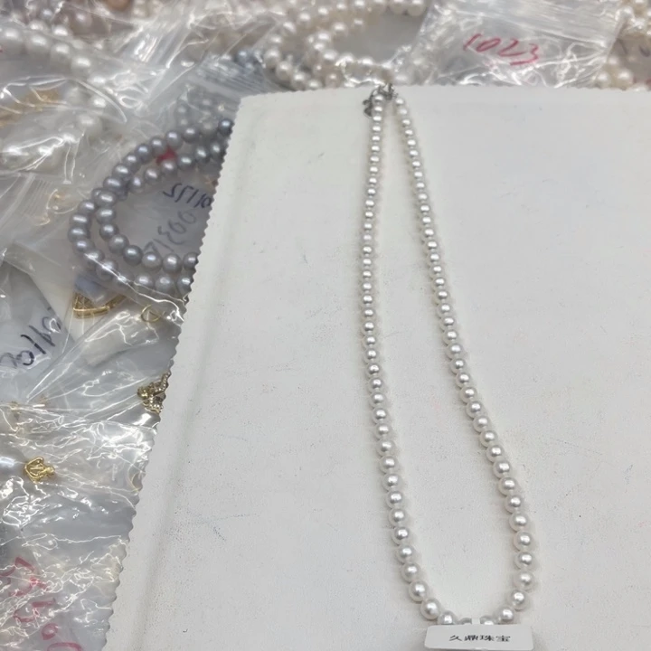 淡水珍珠颈饰银S925镶嵌00809