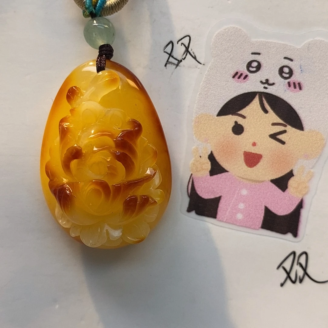 定制琥珀未镶嵌富贵花开