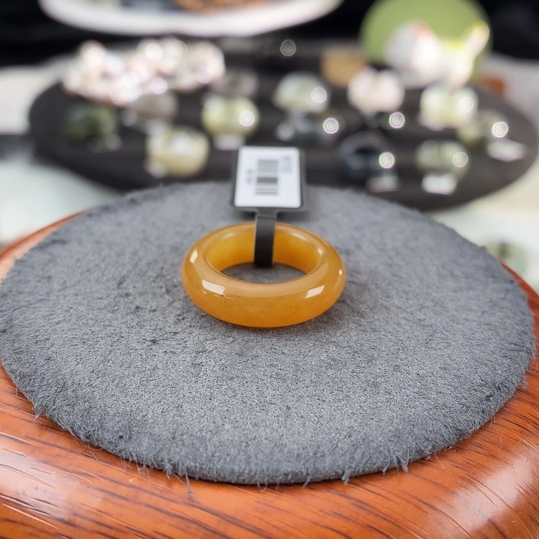 和田玉未镶嵌戒指b67橘糖胖圆15.3不退换