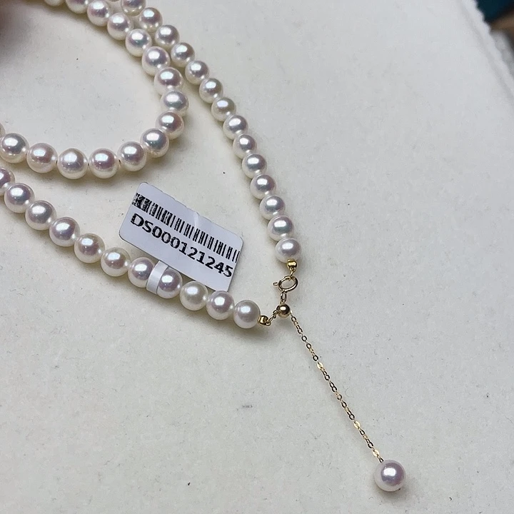 淡水珍珠18K金镶嵌颈饰卡6➕高品极光白炫天女粉毕业级