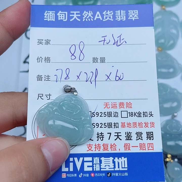 吊坠(不含链)银S925镶嵌翡翠缅甸a货翡翠