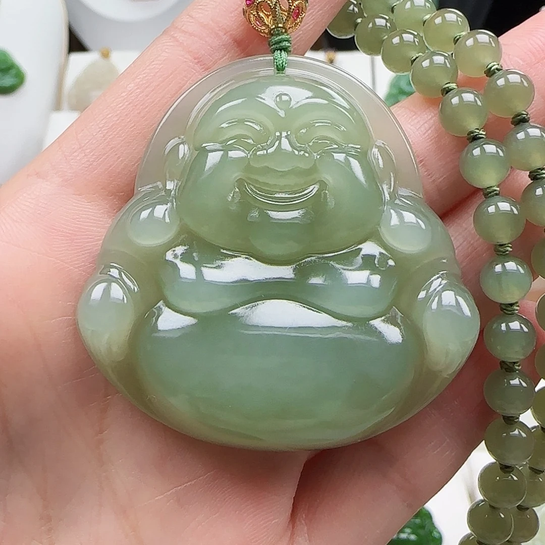 和田玉18K金镶嵌颈饰50