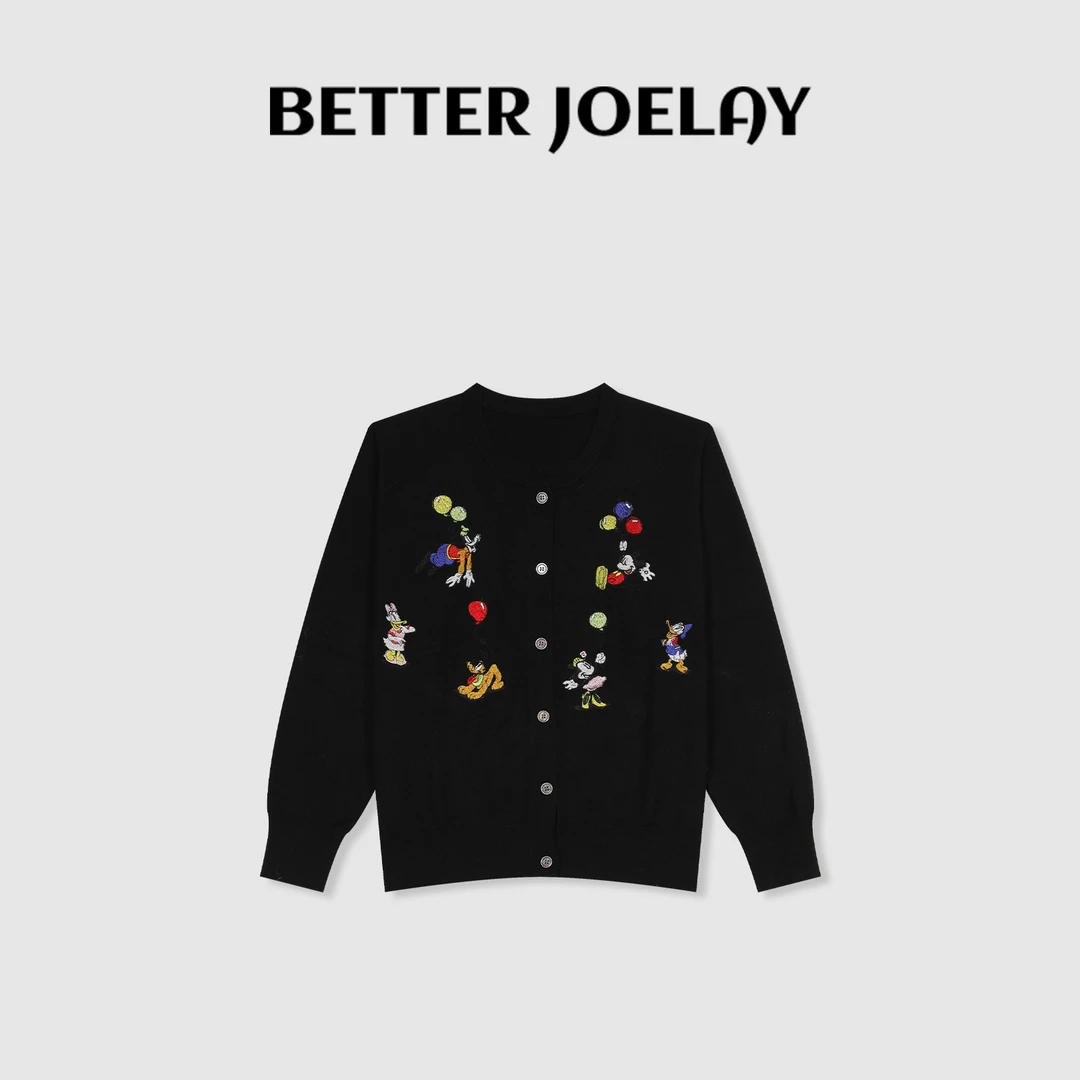 BETTER JOELAY-【米奇全家福】圆领针织开衫毛衣宽松潮流SDL6870