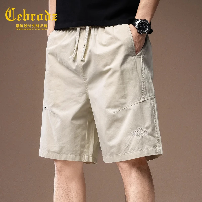 法国Cebrodz高端美式户外短裤男夏季薄款宽松山系纯棉五分裤子男