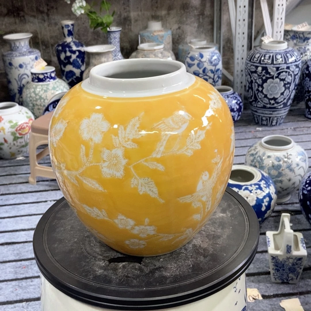 摆件轻微矿点手绘釉下彩