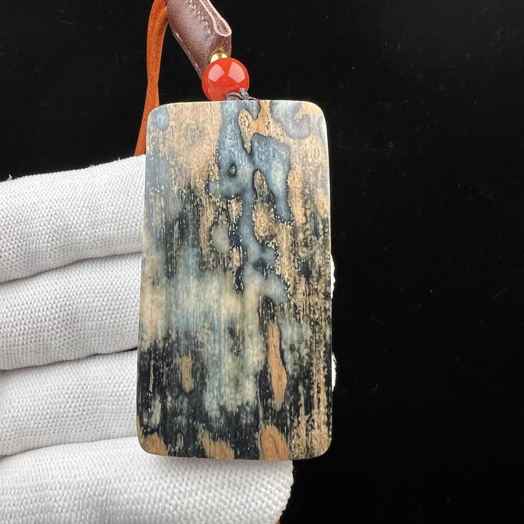 P5289天然猛犸牙蓝皮 肥皂无事牌29*52*9mm支持鉴定 假一罚四