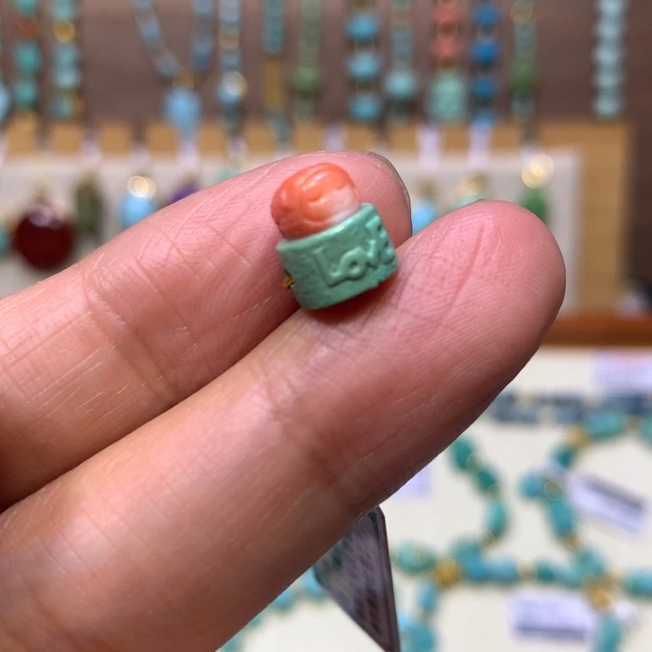 绿松石未镶嵌顶珠