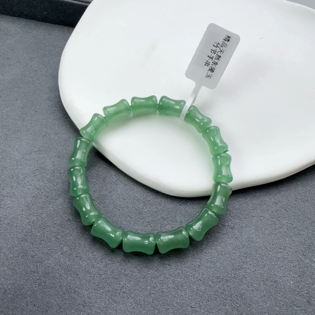 精品天然东陵玉竹节手串