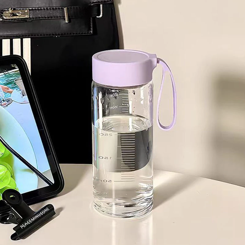 带刻度玻璃杯水杯耐高温牛奶杯学生便携耐热豆浆杯高颜值杯子女生