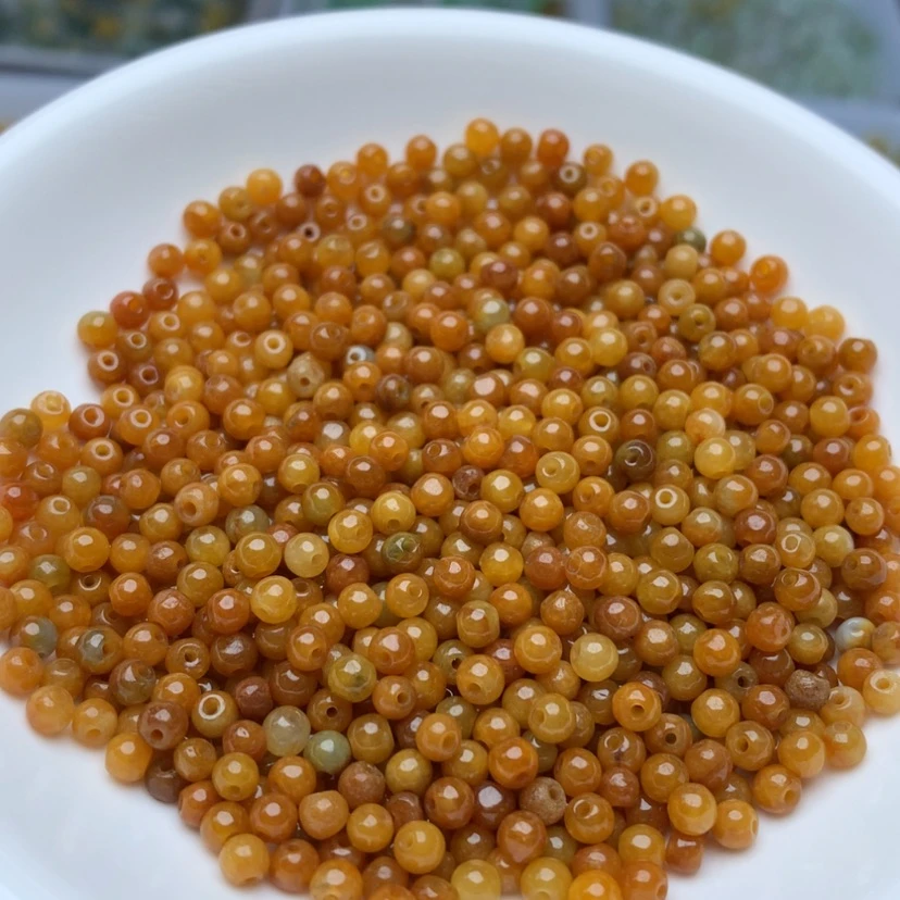【闪购商品】翡翠手链未镶嵌卡3.5茶黄100颗