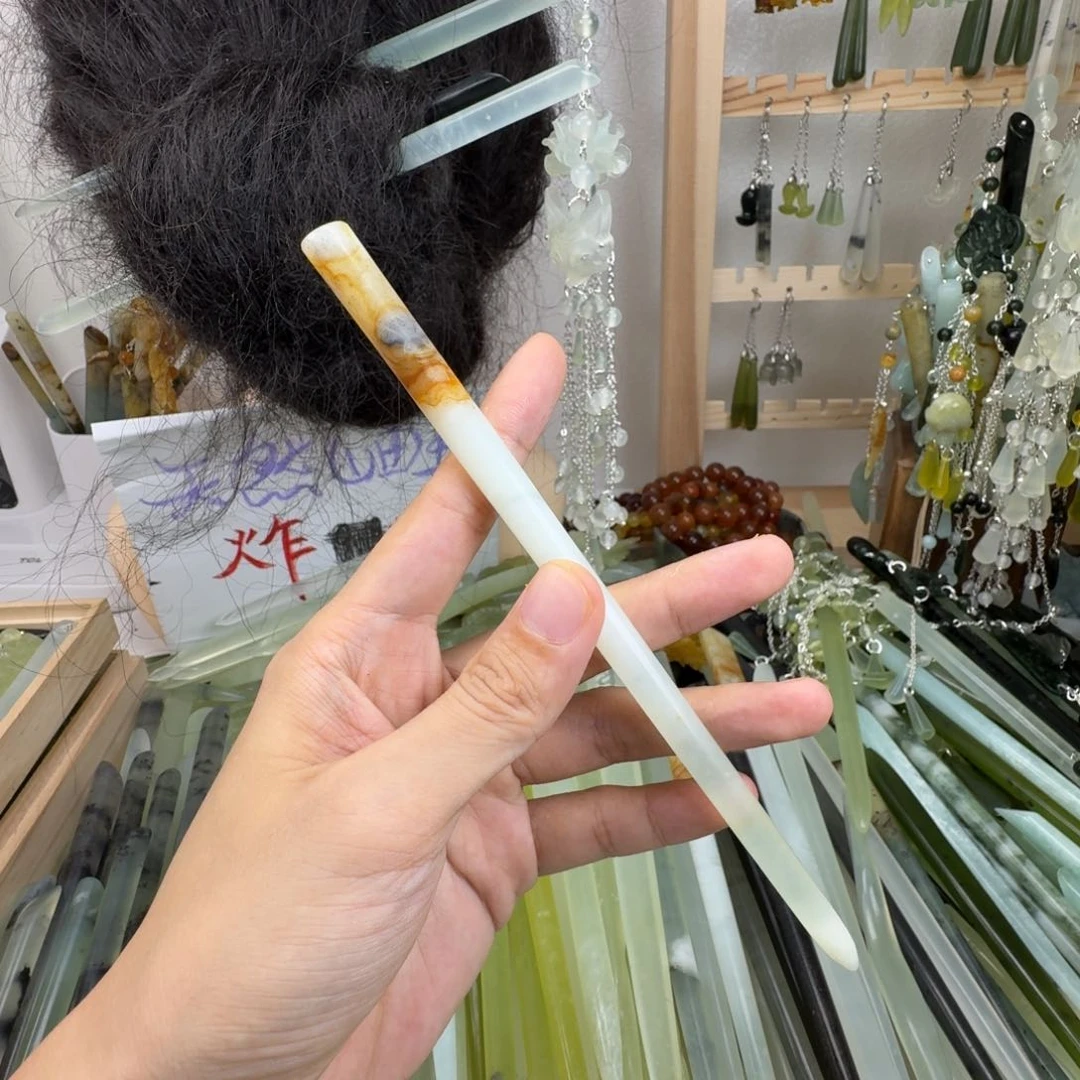 蛇纹石玉合金发饰