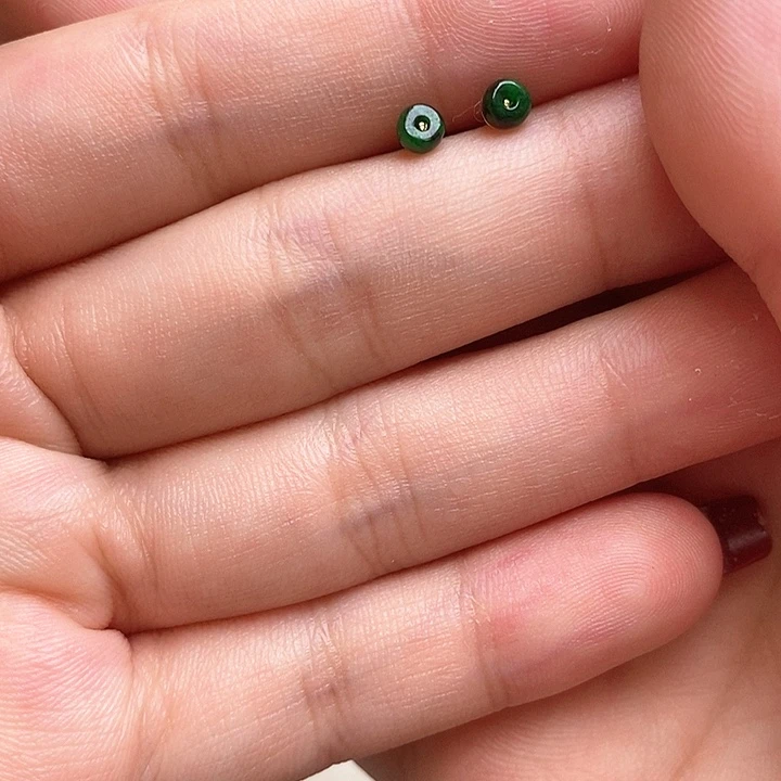 翡翠银S925镶嵌耳饰