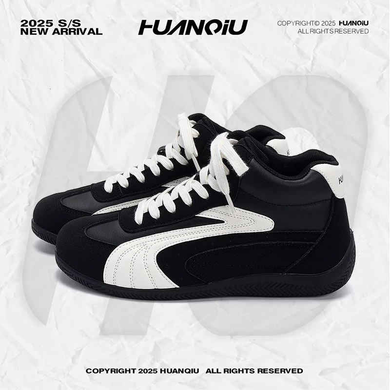 环球内增高德训鞋子男款2025秋季新款百搭男鞋复古高帮潮流休闲鞋