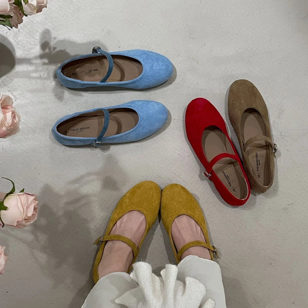 南在南方欧若风百搭软底平底单鞋女2025新款春秋复古浅口玛丽珍鞋