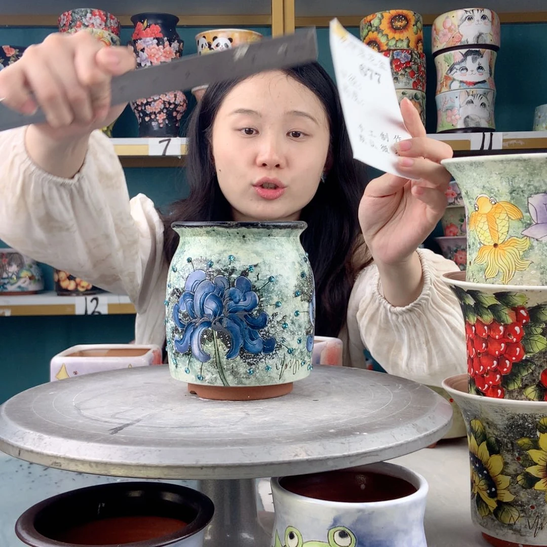 罐盛*景德镇手工瑕疵677