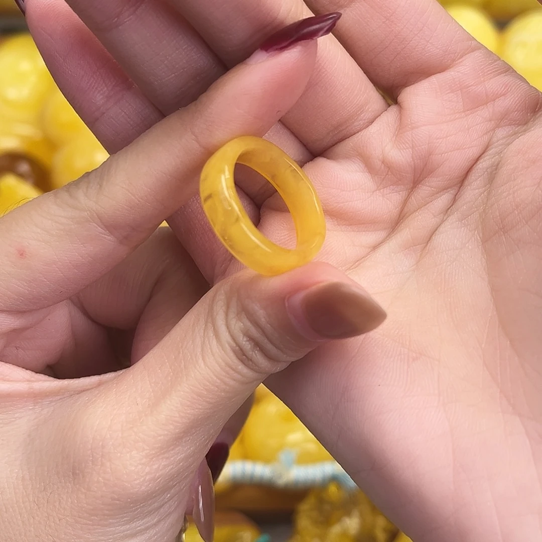 裸石琥珀未镶嵌18.2mm直径戒圈