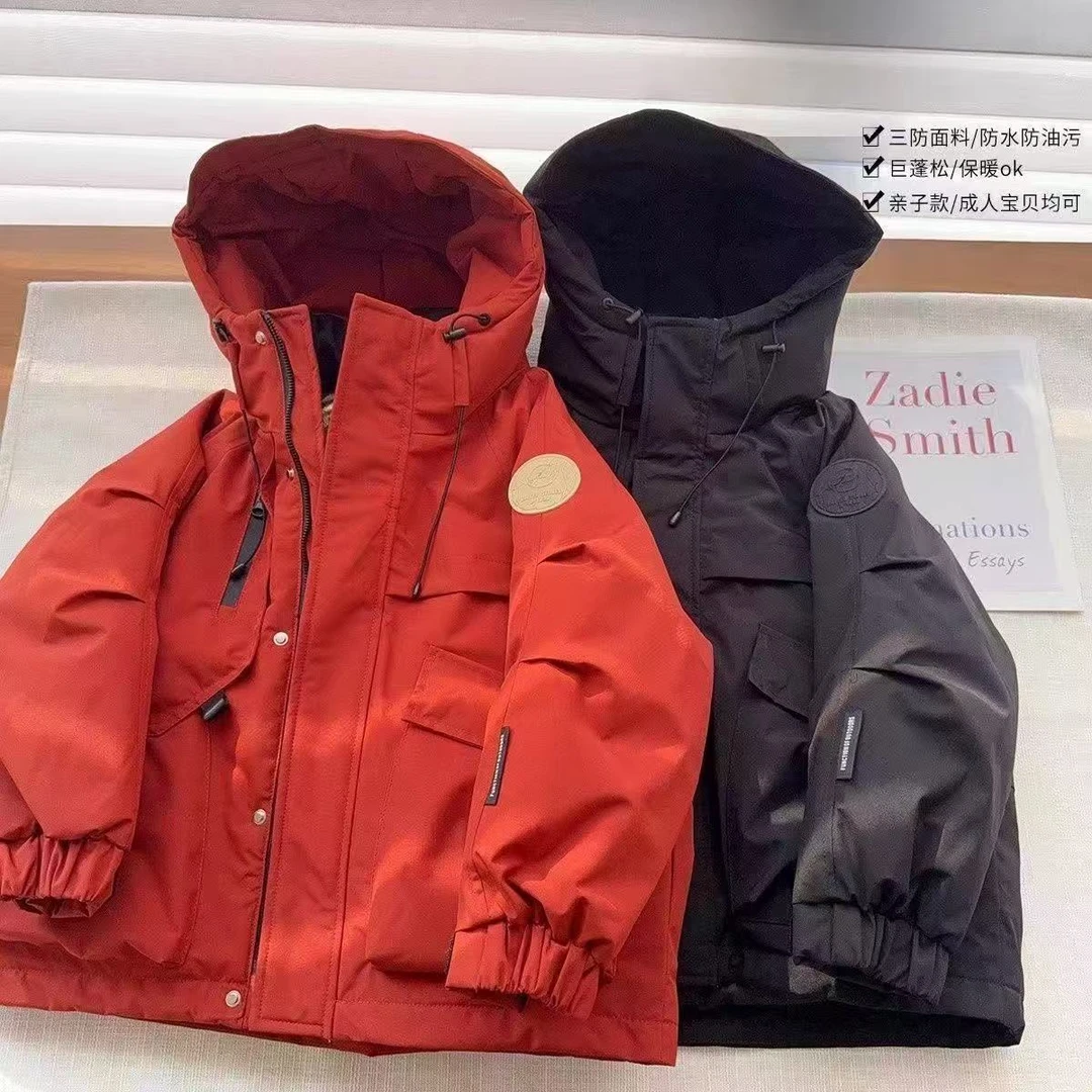 男女童加绒加厚棉衣外套派克服2025中大童新款男孩冬季儿童棉服