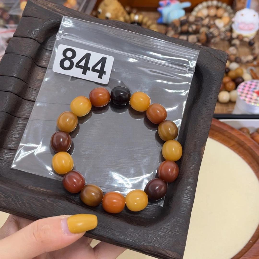 优***闪白玉菩提手串844落日盛夏1213干磨7000目枣珠