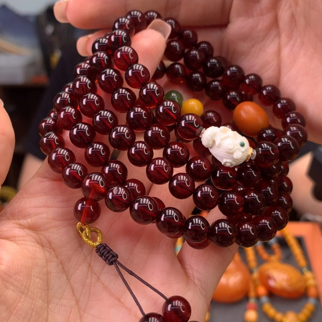 未镶嵌血珀手串天然