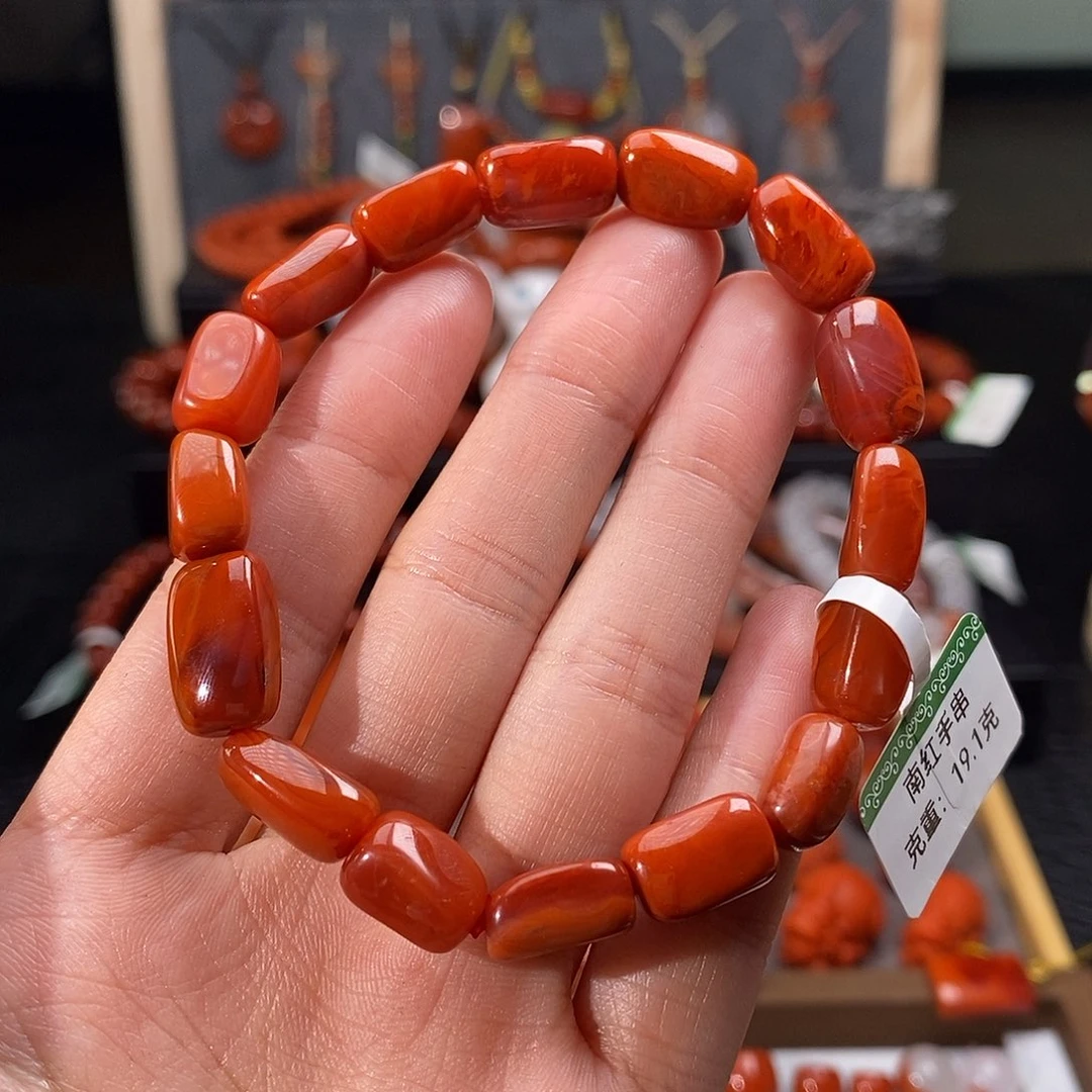 南红玛瑙未镶嵌四川凉山枣珠手串8mm