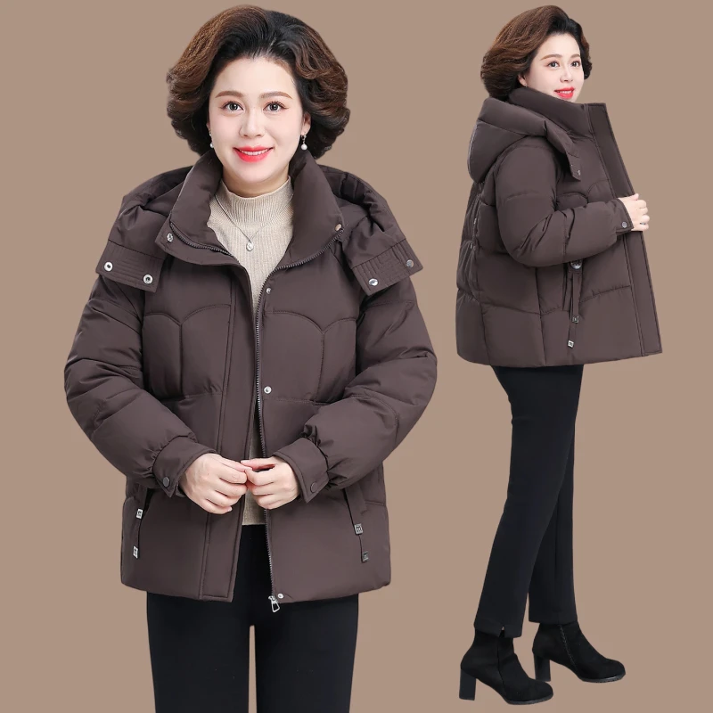 短款加绒棉服冬季加厚棉裤妈妈装奶奶2025秋冬新款中老棉衣