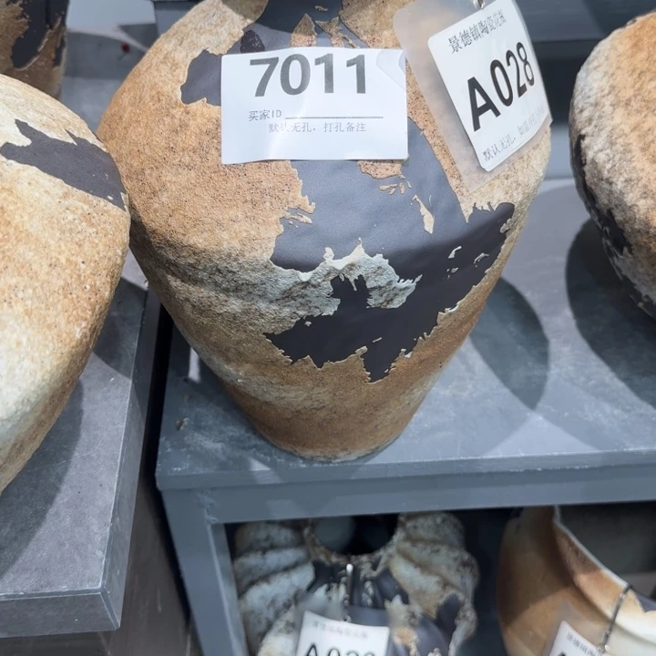 @***橙瓷片景德镇高花器编码7011高33口6默认无孔