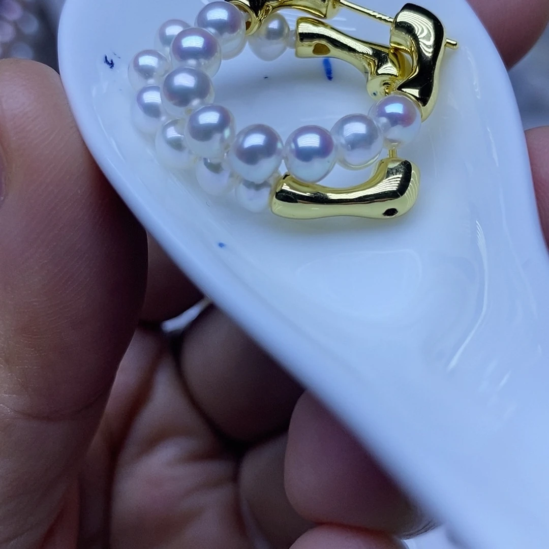 银S925镶嵌淡水珍珠吊坠或者耳钉