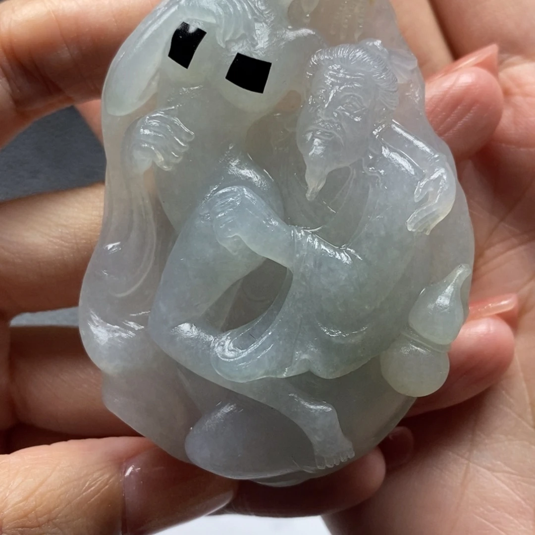 山***鸡未镶嵌定制翡翠老来乐