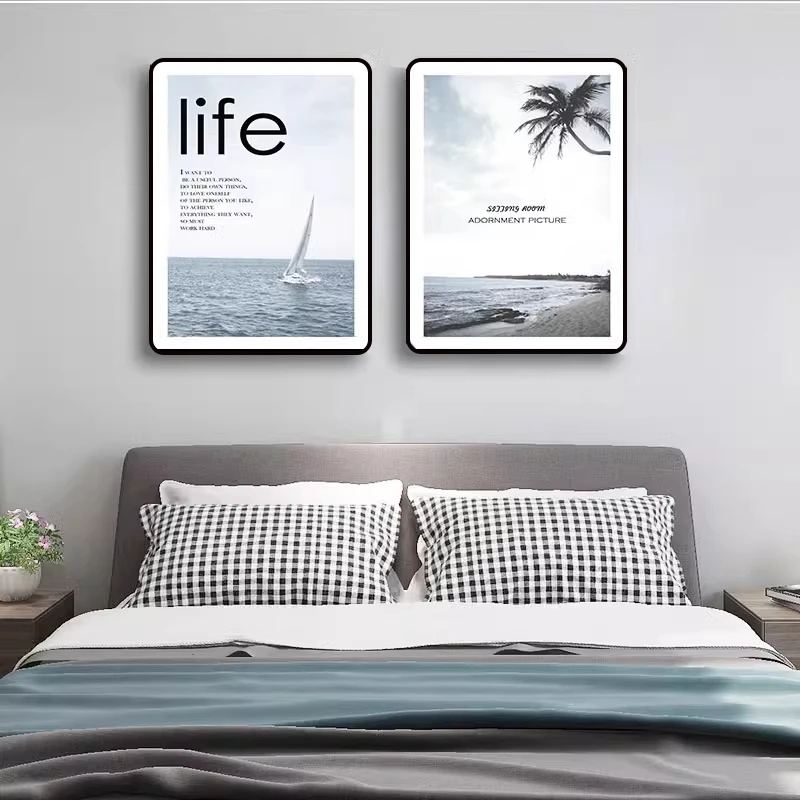 简约卧室装饰画沙发背景墙组合挂画北欧风格装饰画大气设计