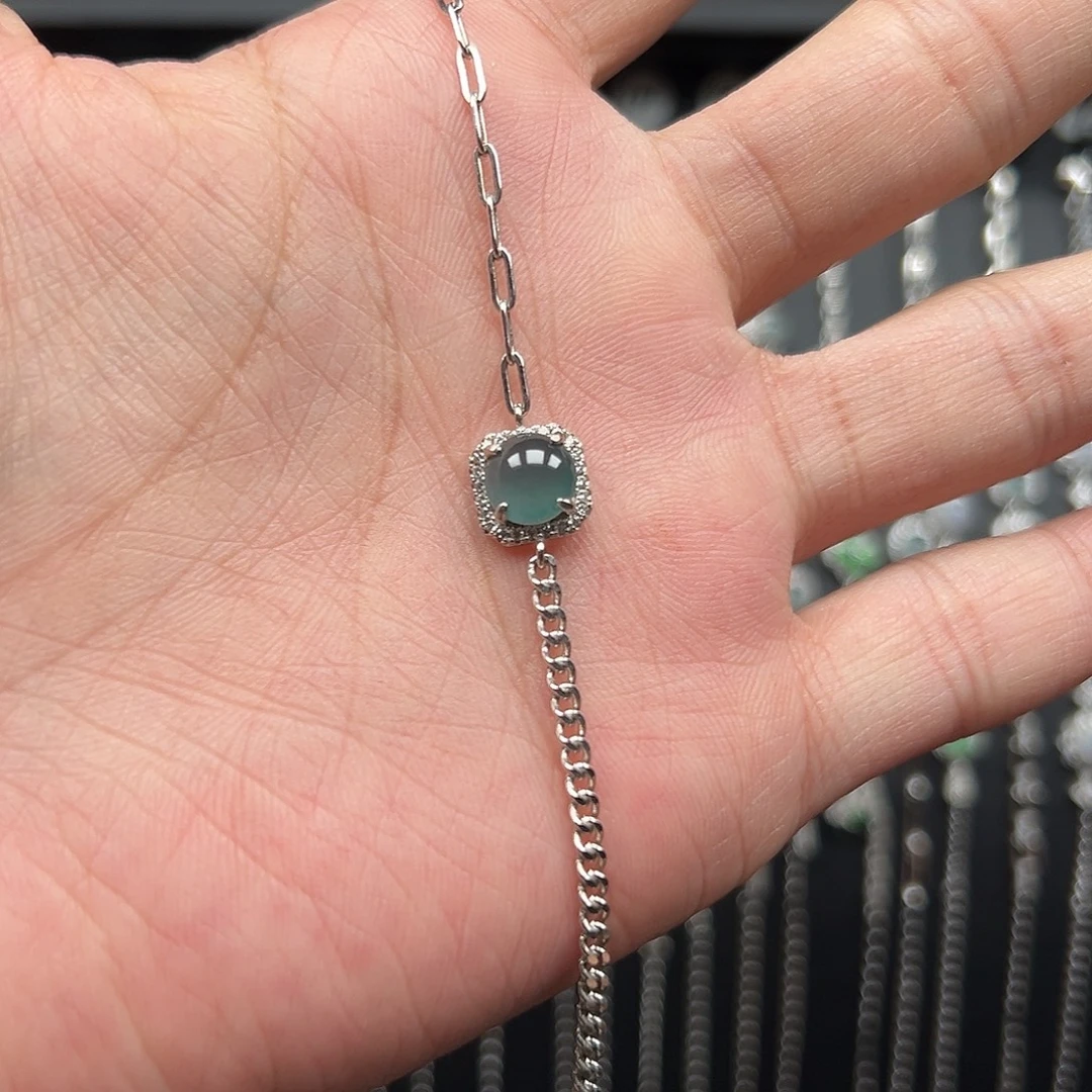 翡翠银S925镶嵌手链