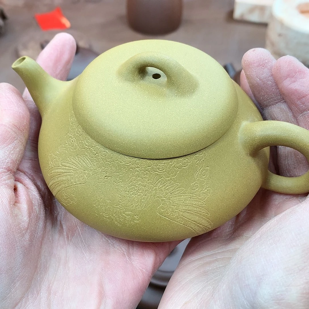 紫砂茶壶汉棠石瓢 段泥（刻字版）