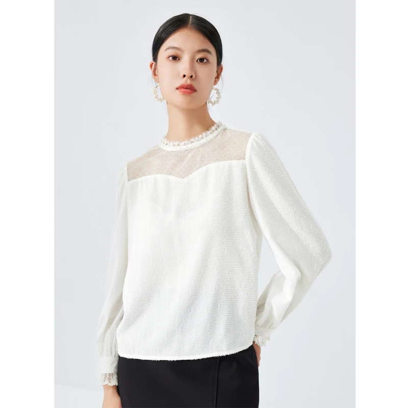 【KA】法式简约洋气肌理拼接小衫2025春季新款七号铺撤柜女装