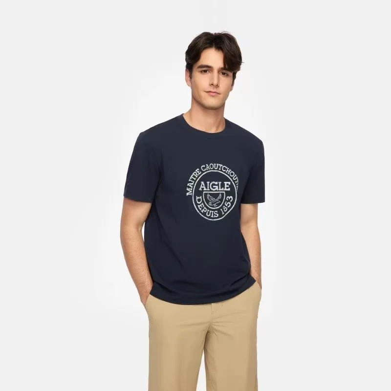 【25年首发上新】AIGLE艾高SORONA柔软弹性时尚圆领短袖T恤男BN26