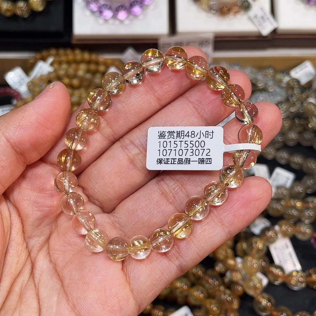 发晶手链未镶嵌金发晶7.8mm