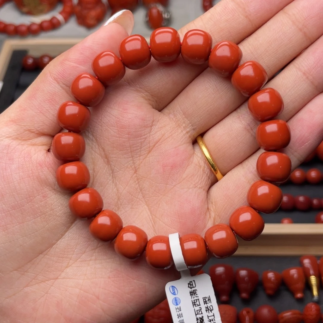 未镶嵌手链南红玛瑙Y10.6mm毕业收藏满色满肉锦红老型手串