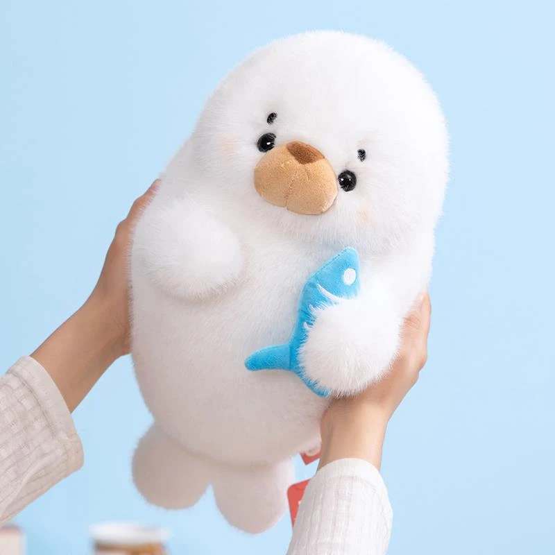 可爱海豹玩偶睡觉抱公仔抱枕毛绒玩具生日礼物女生网红抱睡布娃娃