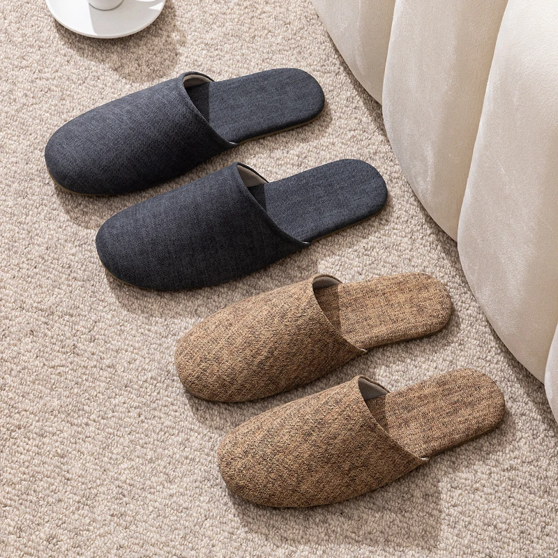 轻奢全真皮家居拖鞋春秋季家居室内布艺牛皮地板拖鞋包头男女防滑