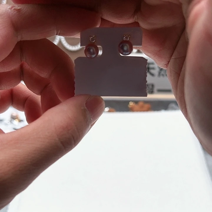 耳饰淡水珍珠银S925镶嵌