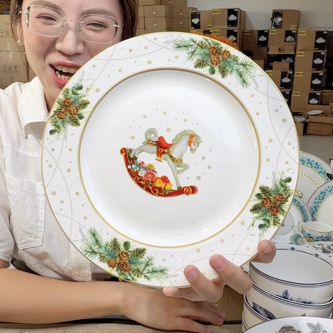 骨瓷10英寸平盘25cm一个大盘
