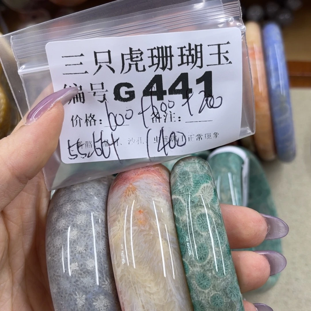新***谢硅化珊瑚（珊瑚玉）未镶嵌h