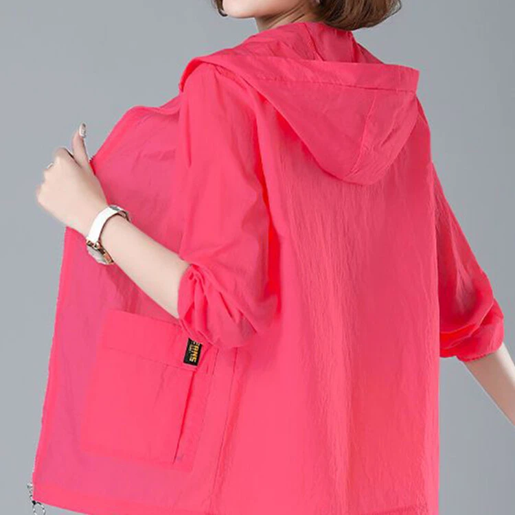 日本DB防晒衣女夏薄款新款宽松大码防晒服防紫外线透气纯色短外套