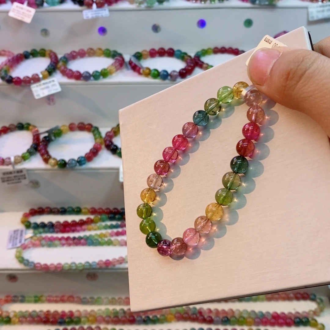 味***娜未镶嵌碧玺手串多样性发一条