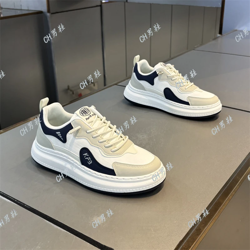 男鞋2025年秋季百搭板鞋布面透气休闲鞋新款低帮厚底舒适时尚鞋