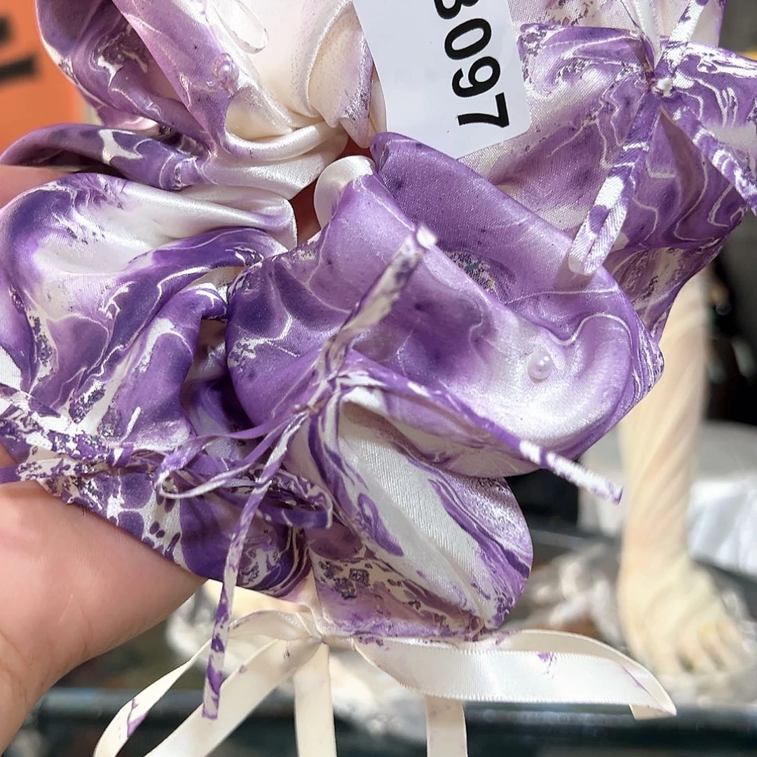 097水母发圈紫碎花